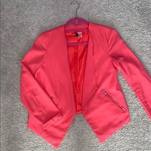 H&M Cropped Semi-Cropped Coral Blazer